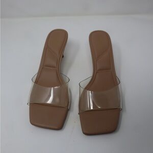 Aldo Tan Heels with Transparent Strap